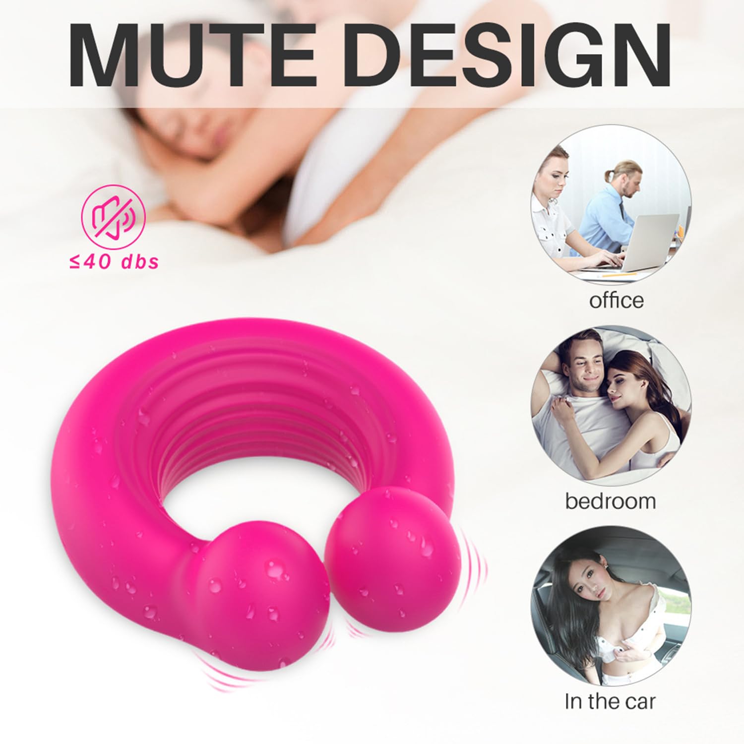 Generico Dispositivo Di Masturbazione Per L'erezione Del Pene Maschile Invisibile Indossabile Con Vibratore Ad Anello Per Pene 10 Vibrazioni Stimolazione Dell'anello in Silicone Punto G Del Pene,B