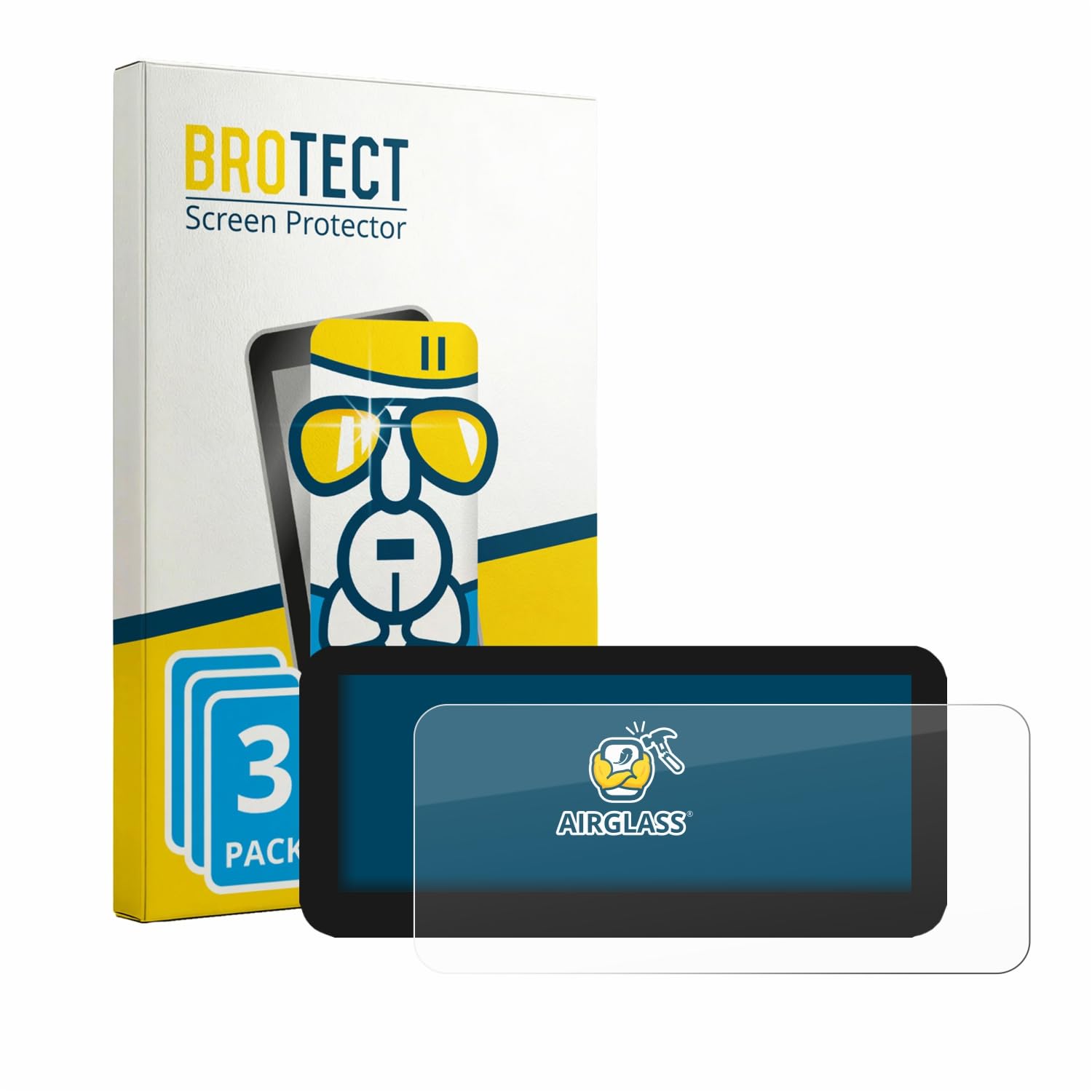 brotect Pellicola Protettiva Vetro per TMOTEC 12,3" Android CarPlay Mercedes C/GLC/V/X-Klasse W205 Schermo (3 Pezzi) [Durezza Estrema 9H, Chiaro]