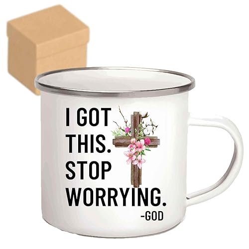 Novelty Gift Faith-based Gift, A Memorable Christmas Present For Brother - Gift For Jesus Believers, Stop Worrying God Is With You On 12oz Enamel