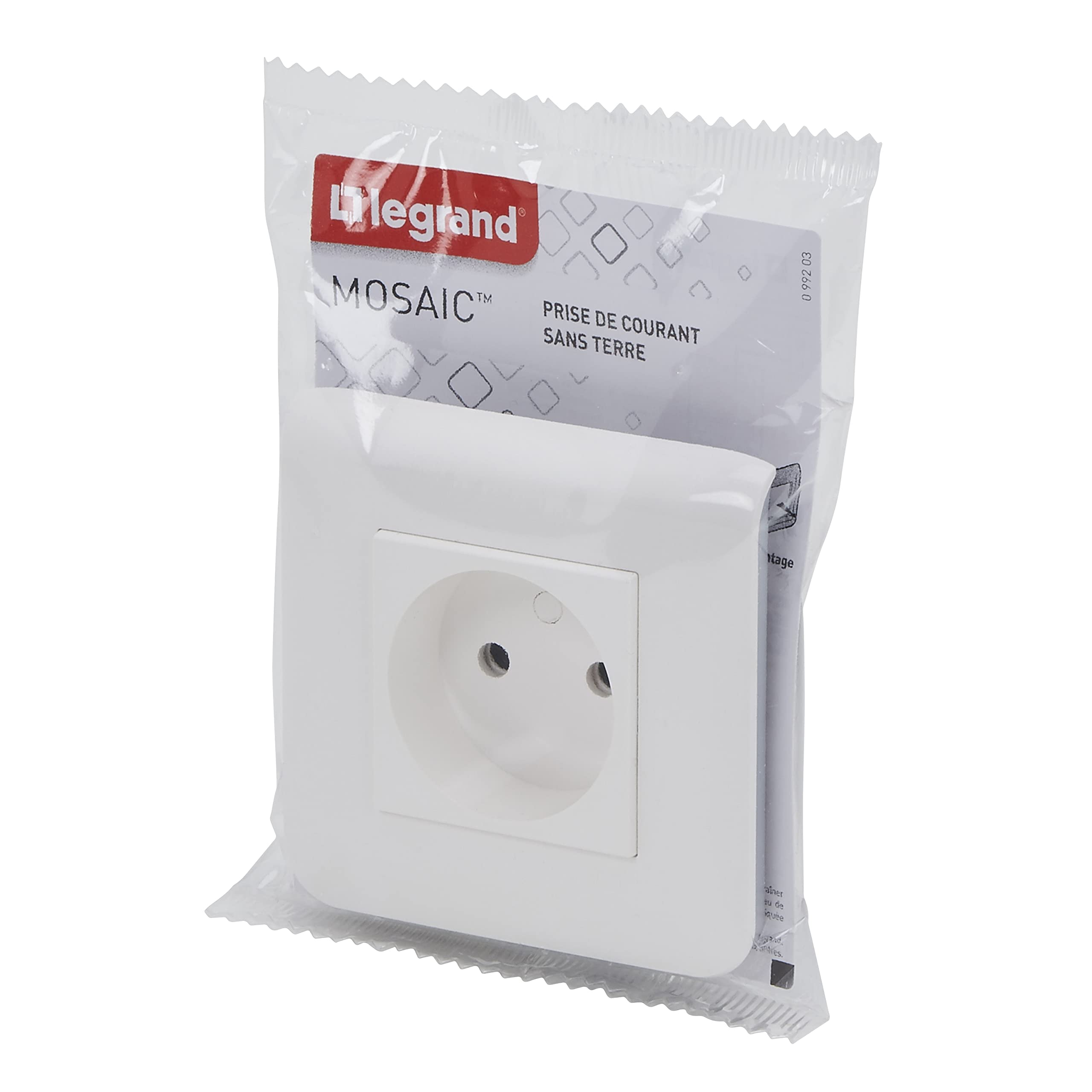 Legrand 077111L – Presa Di Superficie Mosaico 2P+T, 2 Moduli, Collegamento Automatico, Colore Bianco