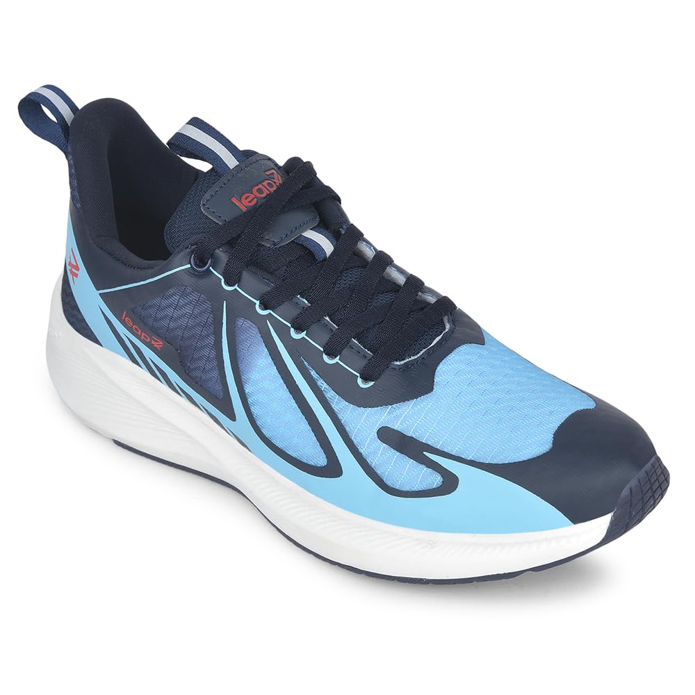 Leap7x RUNIER-1E Lacing Sports Running Shoes for Men - Sky Blue | Comfortable and Durable Lace-Up Closure - Suitable for Lacing Walking, Gym, Jogging Shoes for Gents-image-7