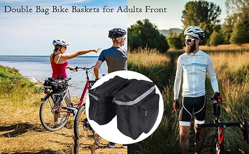 Donanfe DONANFEOHGMTUE90Y 25L Saddle Bags For Bicycle,Bike Rear Carrier Bag With Reflective Trim,Bike Panniers With Adjustable Hooks,Waterproof Mountain Road Bike Rack Rear Seat Tail Carrier Trunk Double Pannier Bag  thumb #5