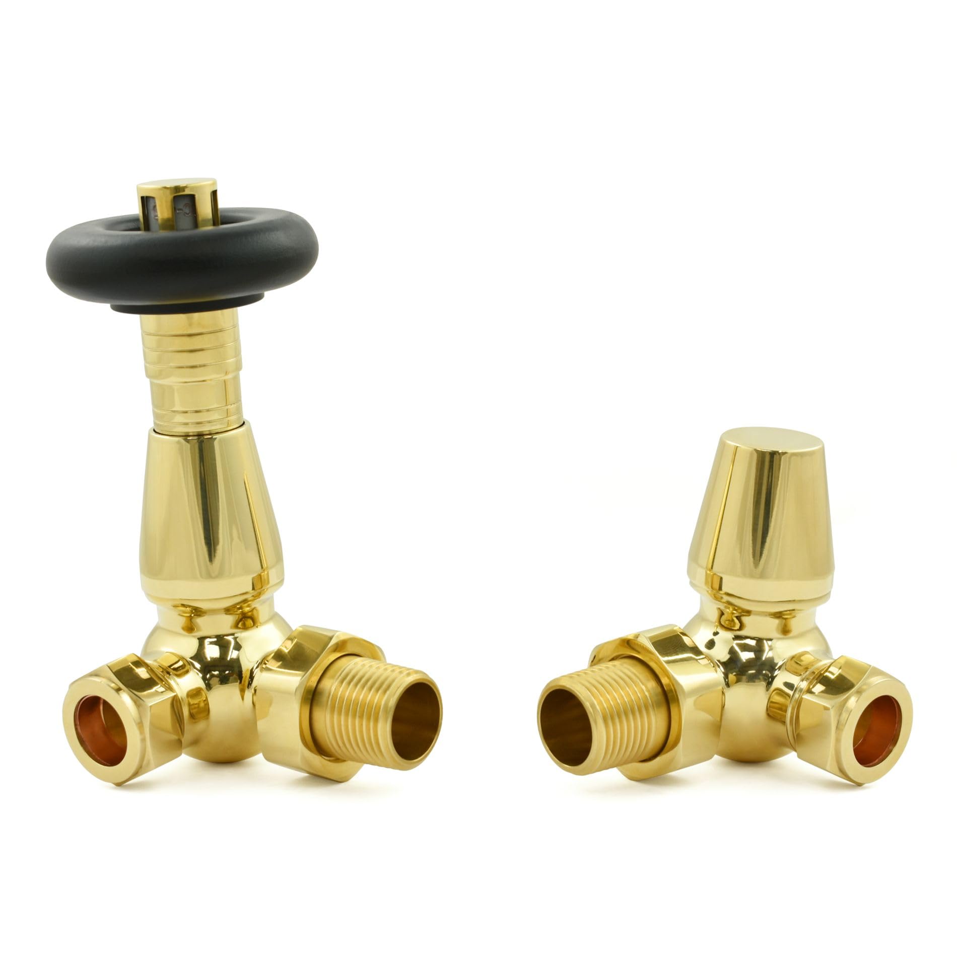 Hot Flow | Jordan Thermostatic Radiator Valve – Corner (Unlacquered Brass)