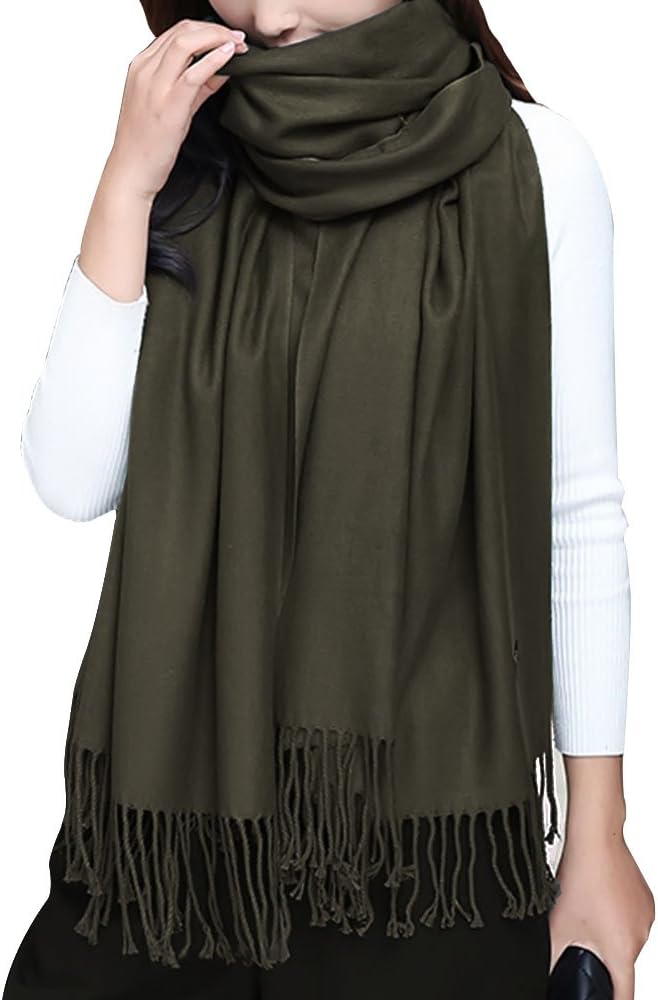 Cashmere Scarves for Men and Women - Soft & Warm 82" × 23" Winter Wool Wrap Shawl