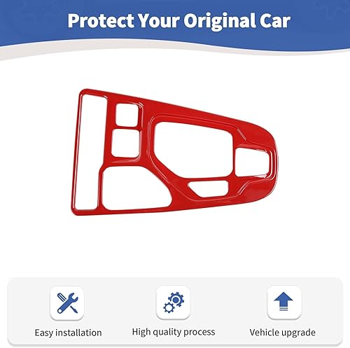 Miniatura 6 de RT-TCZ Para Cherokee Red Gear Shift Panel Cover Trim para Jeep Cherokee 2019 Up Rojo Interior Accesorios