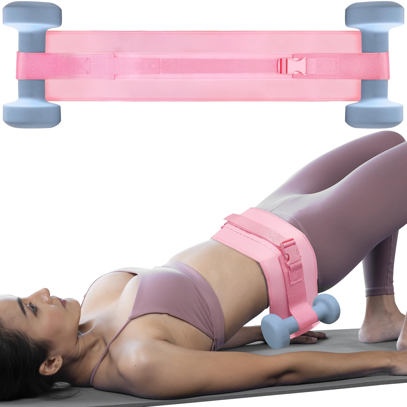 Hip Thrust Belt, Booty Belt for Hip Thrust Use with Dumbbells, Kettlebells, Plates, Exercise Hip Thrust Belt with Slip-Resistant Padding for the Gym, Home and Workouts