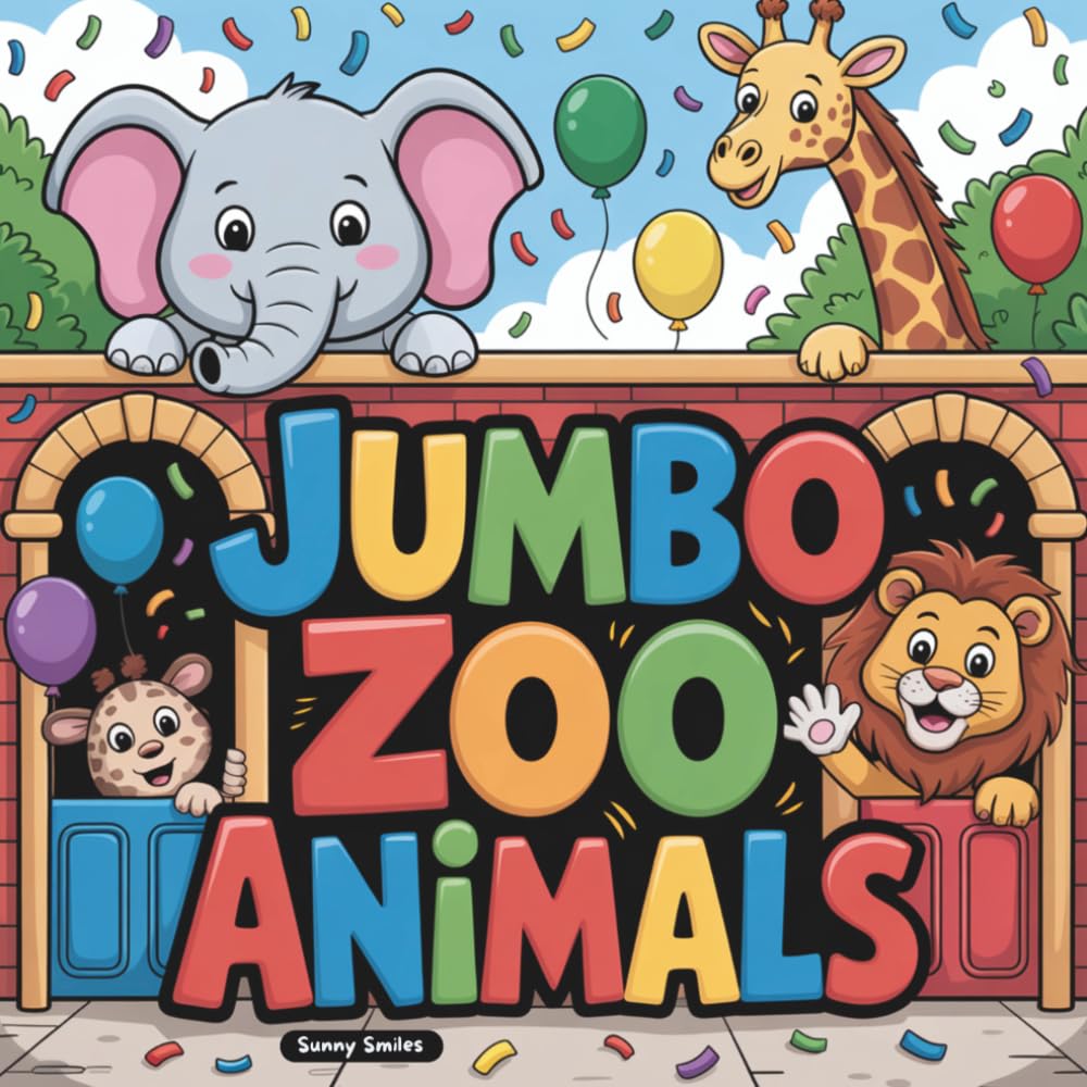 Jumbo Zoo Animals: Simple & Cute Animal Coloring Book