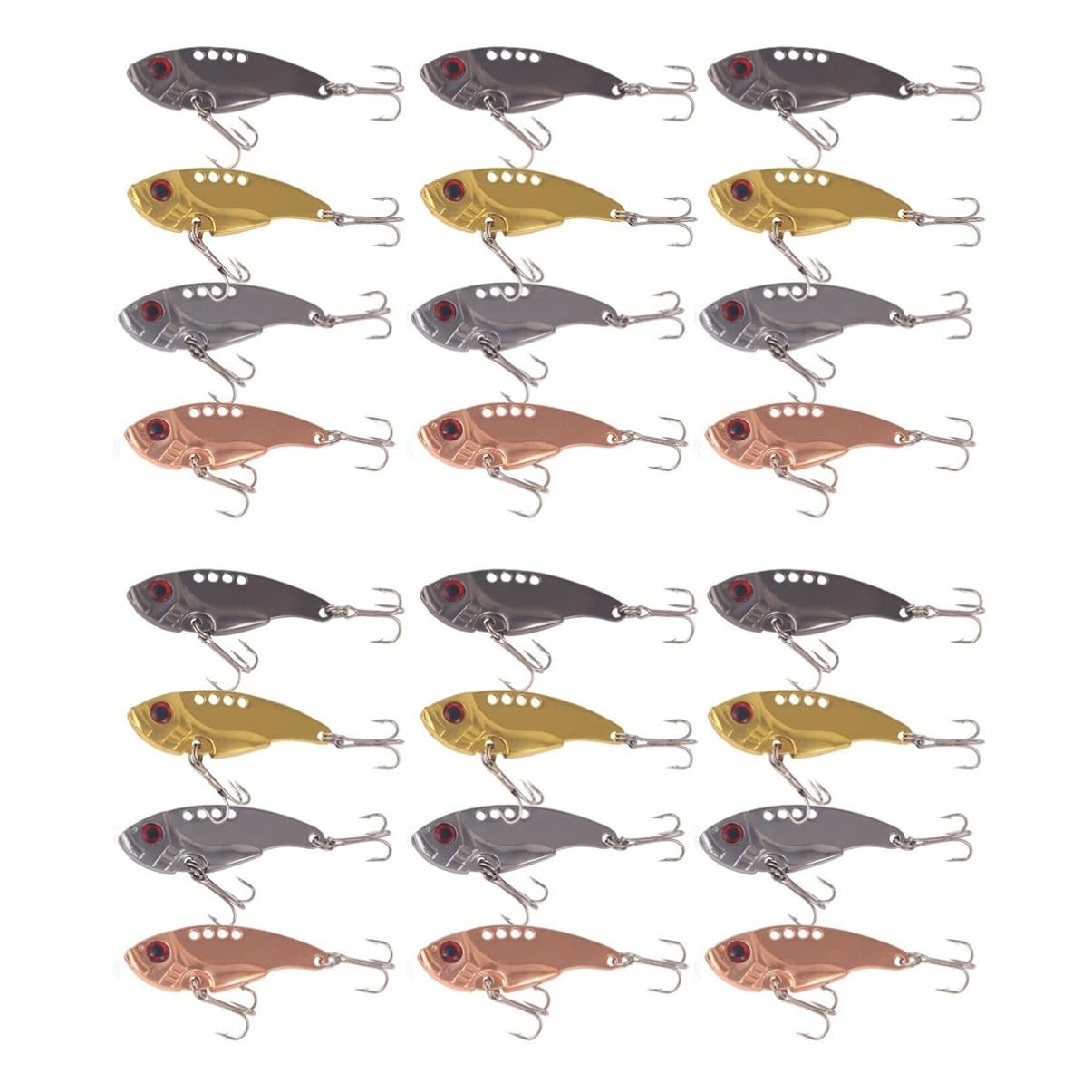BESPORTBLE Pièces Appâts pour Poissons Appâts pour La Pêche Leurres à Truite Basse Leurres Dorés Leurres à Crevettes Appât De Natation pour Basse Spinbait Métal Faire Tourner Pêche en Mer