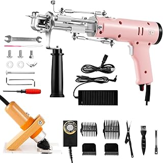 Upgraded Tufting Gun With Carpet Trimmer Kit Set (Low Noise, Anti-Off Design For Smoother Operation) - Rug Tufting Gun And Tufting Shears, 2-In-1 Tufting Gun（2.64lb） And Carving Shears, Carpet Gun Machine Kit For Beginners (Pink)