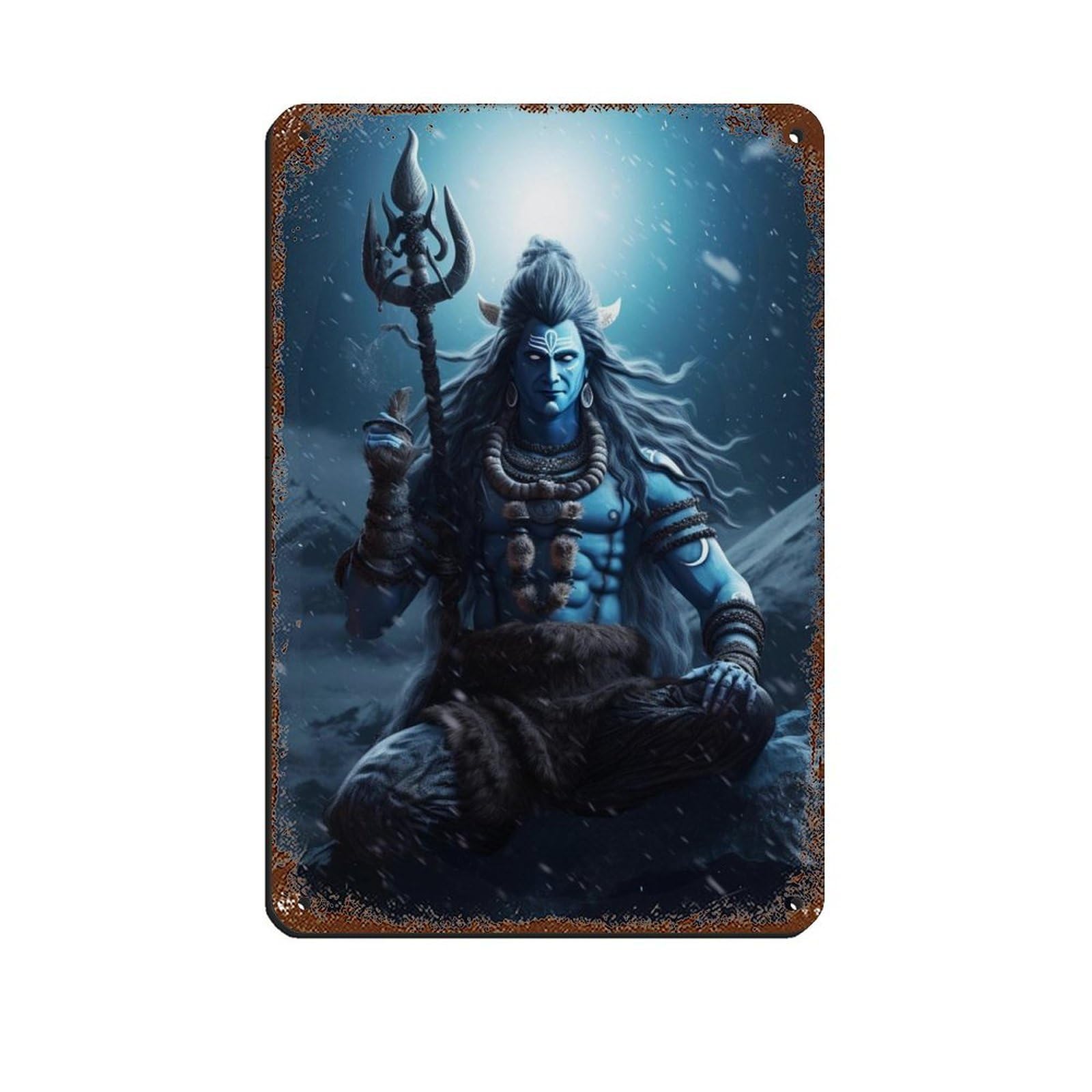 Hindu God Shiva Art (4) Tin Sign Vintage Metal Pub Club Cafe Bar Home Wall Art Decoration Poster Retro 8x12inch(20x30cm)
