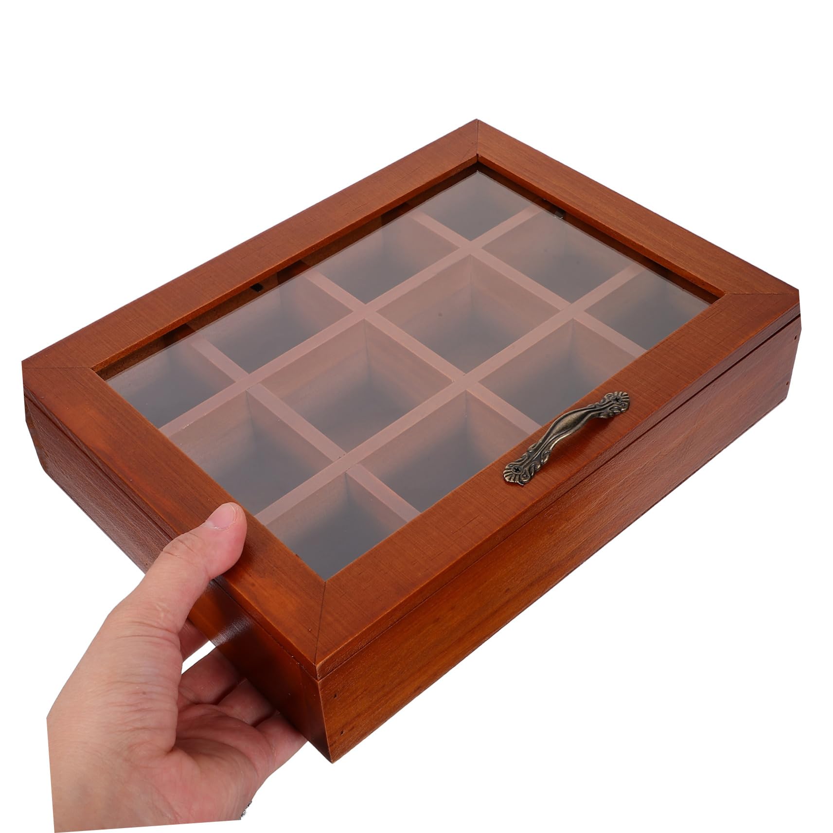 Alipis Aufbewahrungsbox Durchsichtigem Deckel mit 12 Fächern für Teebeutel Acryl und Edelstahl Einfacher Organizer für Küche und Essbereich