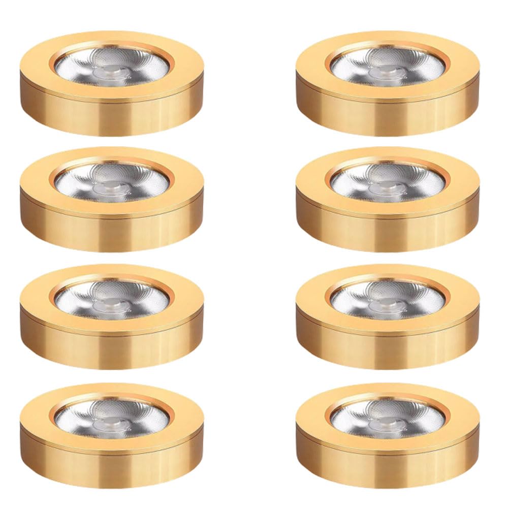 entyze Living Room Hallway Led Ceiling Spotlights Surface Mounted Downlights, Gold Trim, Directional Spotlights./15W/4000K