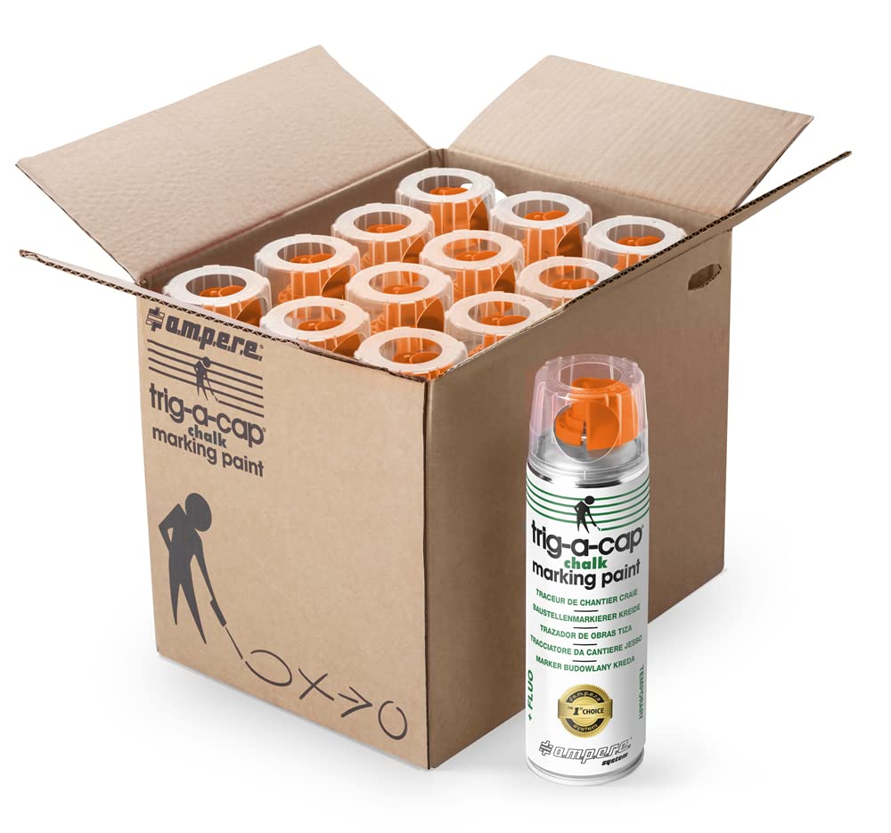 a.m.p.e.r.e.12er Pack Kreidespray ORANGE TRIG A CAP für temporäre Markierung, wasserlöslich