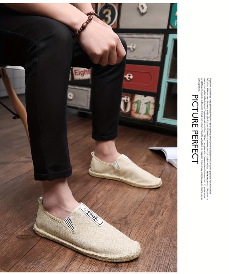 Men's Espadrilles Loafer Shoes - Comfortable, Casual Slip-on for Walking4