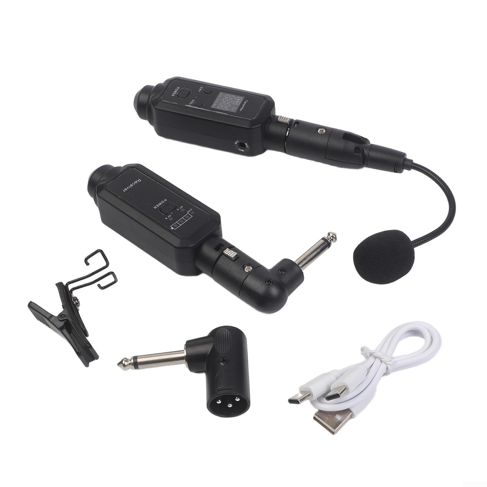 Wiederaufladbares Instrumenten-Mikrofon-Set, 6–8 Stunden Akkulaufzeit, wiederaufladbar (1-in-1)