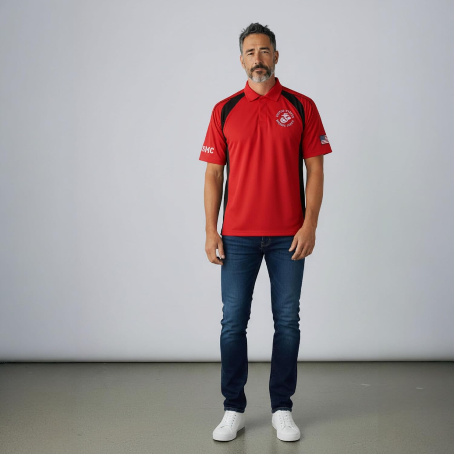 Malham USA Official USMC Polo Shirt for Men - Licensed Marine Corps Apparel, High-Performance - Image 2