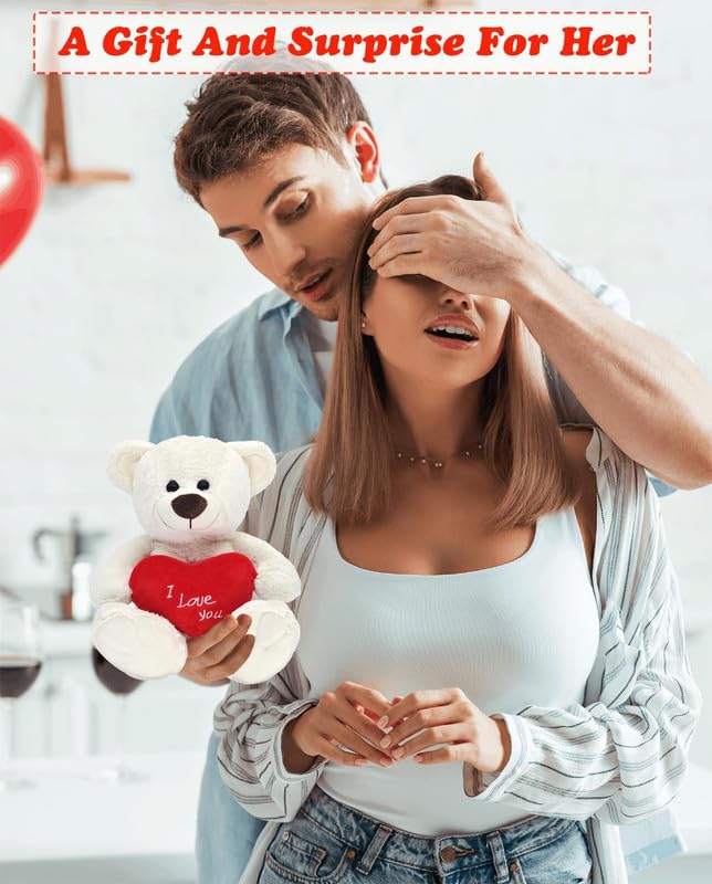 Image of Soft Toys Teddy Bear with Red Heart Valentine's Day Bear Stuffed Animal Plush Toy Lovable and Huggable Gift for Birthdays & Occasions (Brown) (Size 14 Inch)