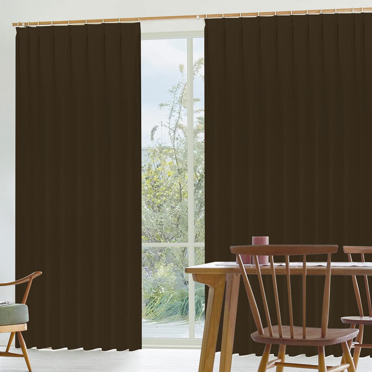 100％ ホーム＆キッチン カーテンくれない 100％リサイクル繊維