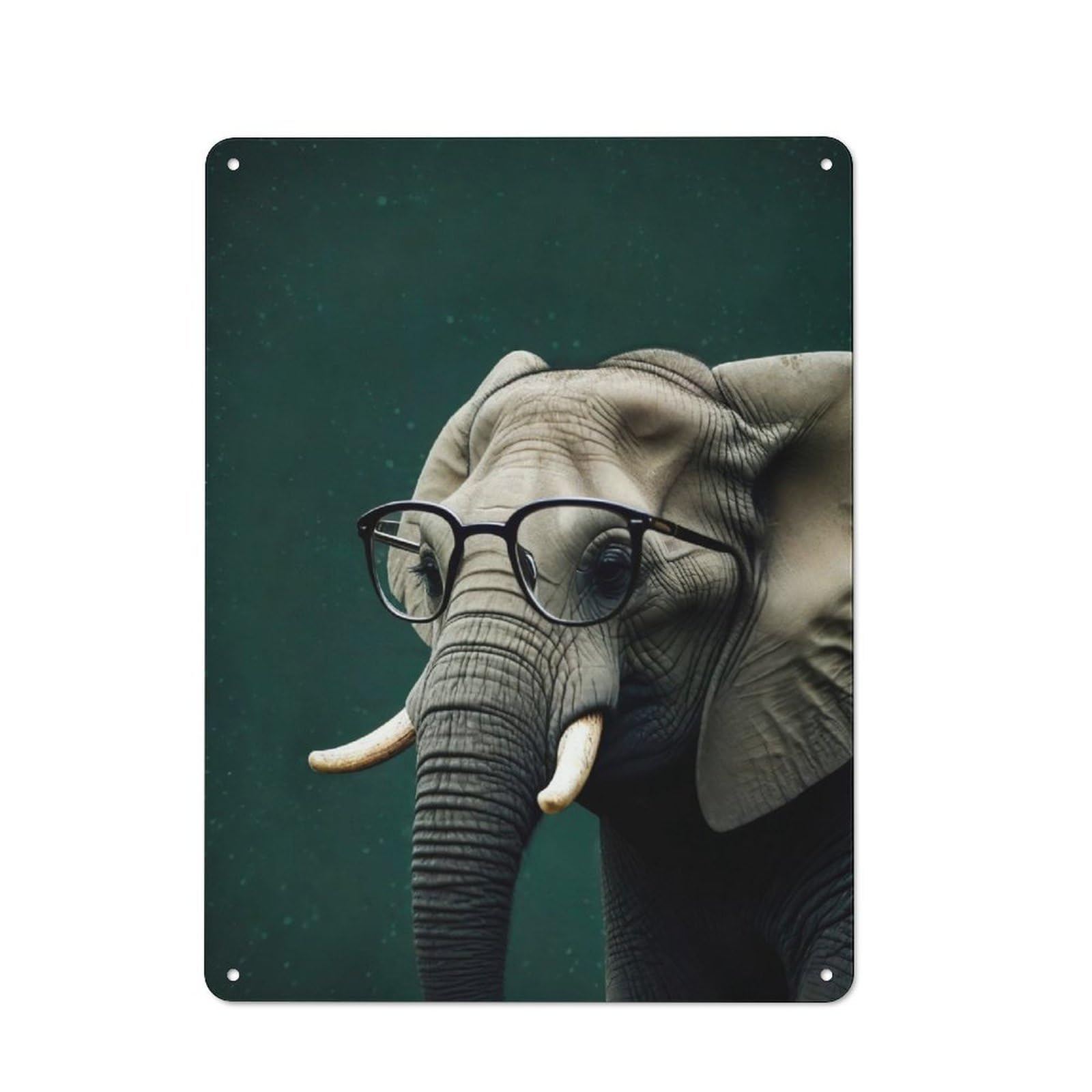 Junmoney Elephant Animal Funny Industrial Decorative Metal Plaque 40X30cm, Studio Wall Art For Flat, Bar, Studio Or Gallery Wall