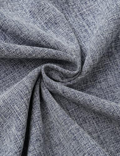Drazivon Men's Linen Short Sleeve Button Down Casual Shirts Blue Gray S - image 4