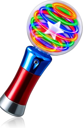 Playbees Varita de juguete giratoria iluminada, bola mágica con luces LED intermitentes, juguete sensorial para niños, luces giratorias ideales para