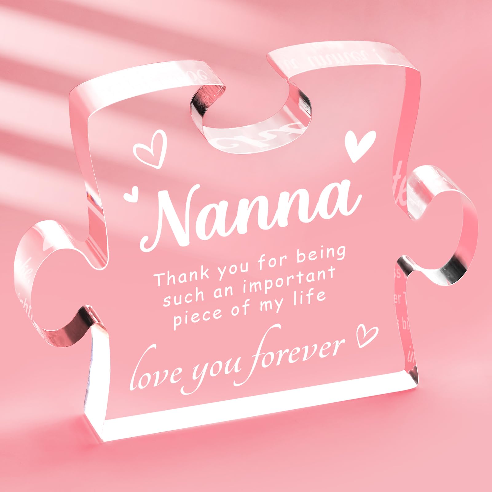 Giftasy Nanna Gifts, Nanna Birthday Gifts - Unique Engraved Acrylic Plaque, Best Gifts for Nanna from Grandchildren, Beautiful Desk Decorations Presents for Nanna on Christmas Mothers Day