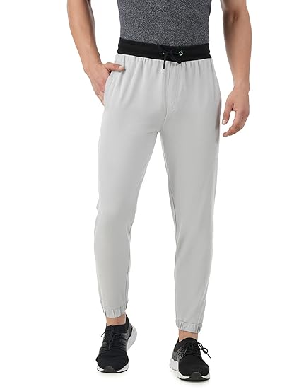 Men's Breathable Cotton Jogger Pants with Elasticated Waistband & Drawstring - Dry Tech, Anti-Odor, Lightweight, Soft Seams