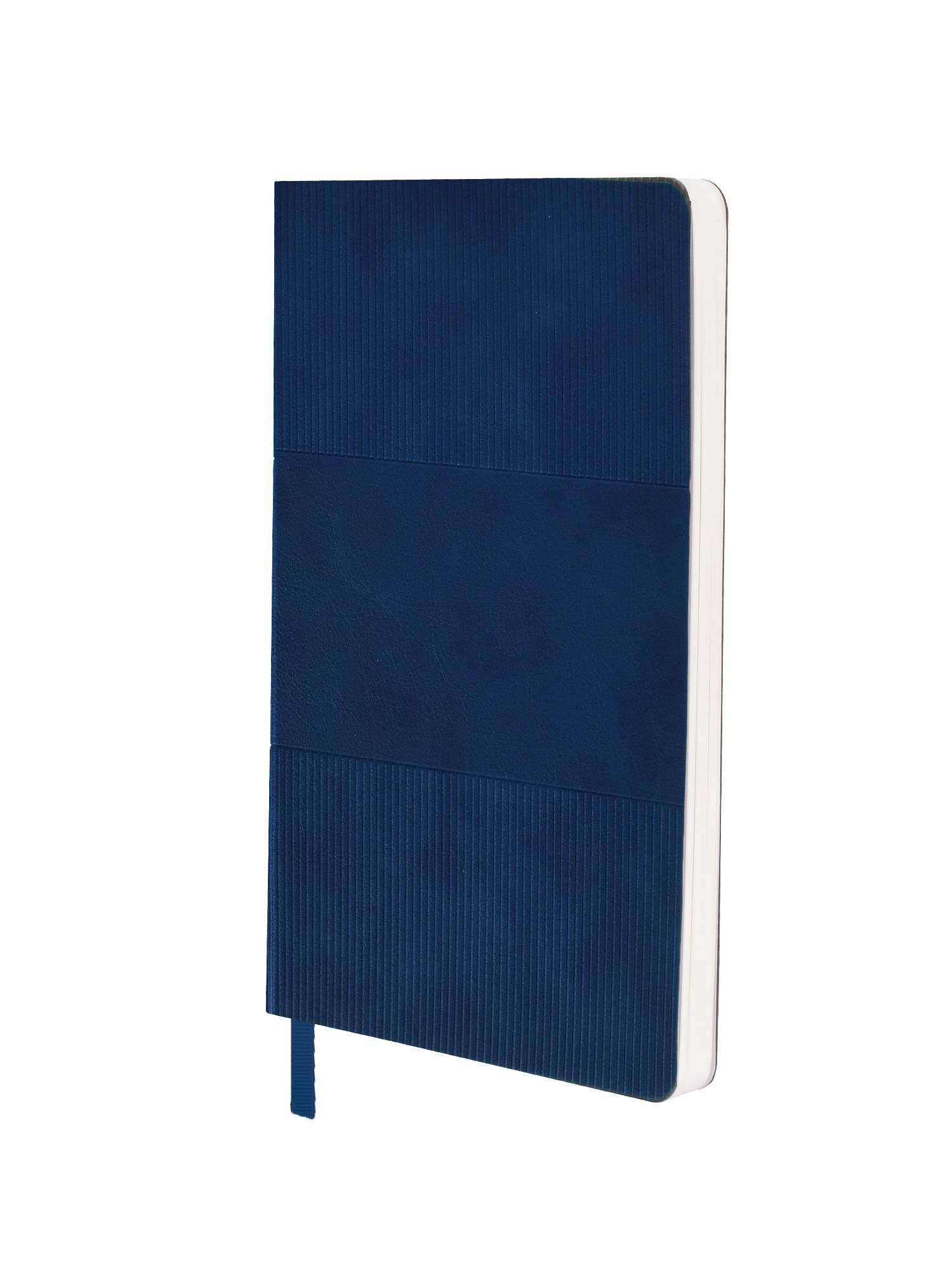 DOODLE Premium PU Leather Executive Diary with Bookmark | A5 | Soft Bound | Undated | 192 Ruled Pages | 80 GSM | Natural Shade Paper with Colored End Pages (Allison Blue)