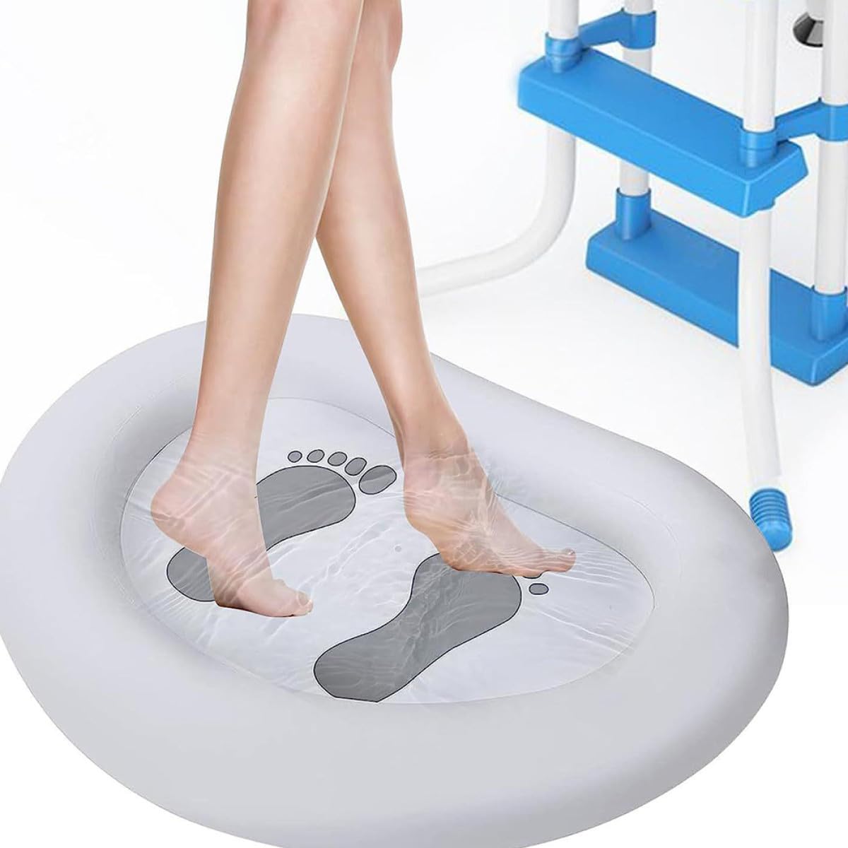 SOLUSTRE Pediluvio Gonfiabile per Piscina e Spa in Pvc Superficie Antiscivolo e Tappetino Massaggiante per Piedi Facile da Montare Colore Casuale