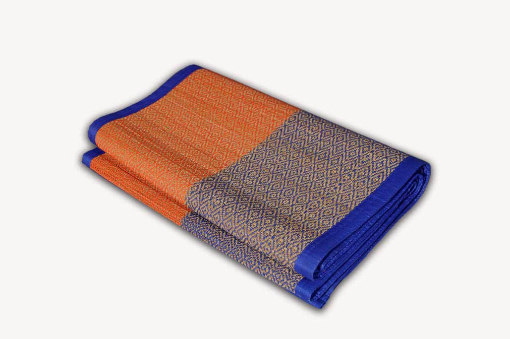 Crafts N Loom Handmade Organic Eco-Friendly Portable River Grass Mat / Natural Fibre mat / Korai Grass Mat / Reed Mat / Sedge Basketry Mat / Madurkathi Mat, Multipurpose Floor Mat, Outdoor Mat for Home / Meditation / Beach / Picnic / Yoga / Fitness Exercise mat (T3-20)- 3 Fold (54"W x 80"L)