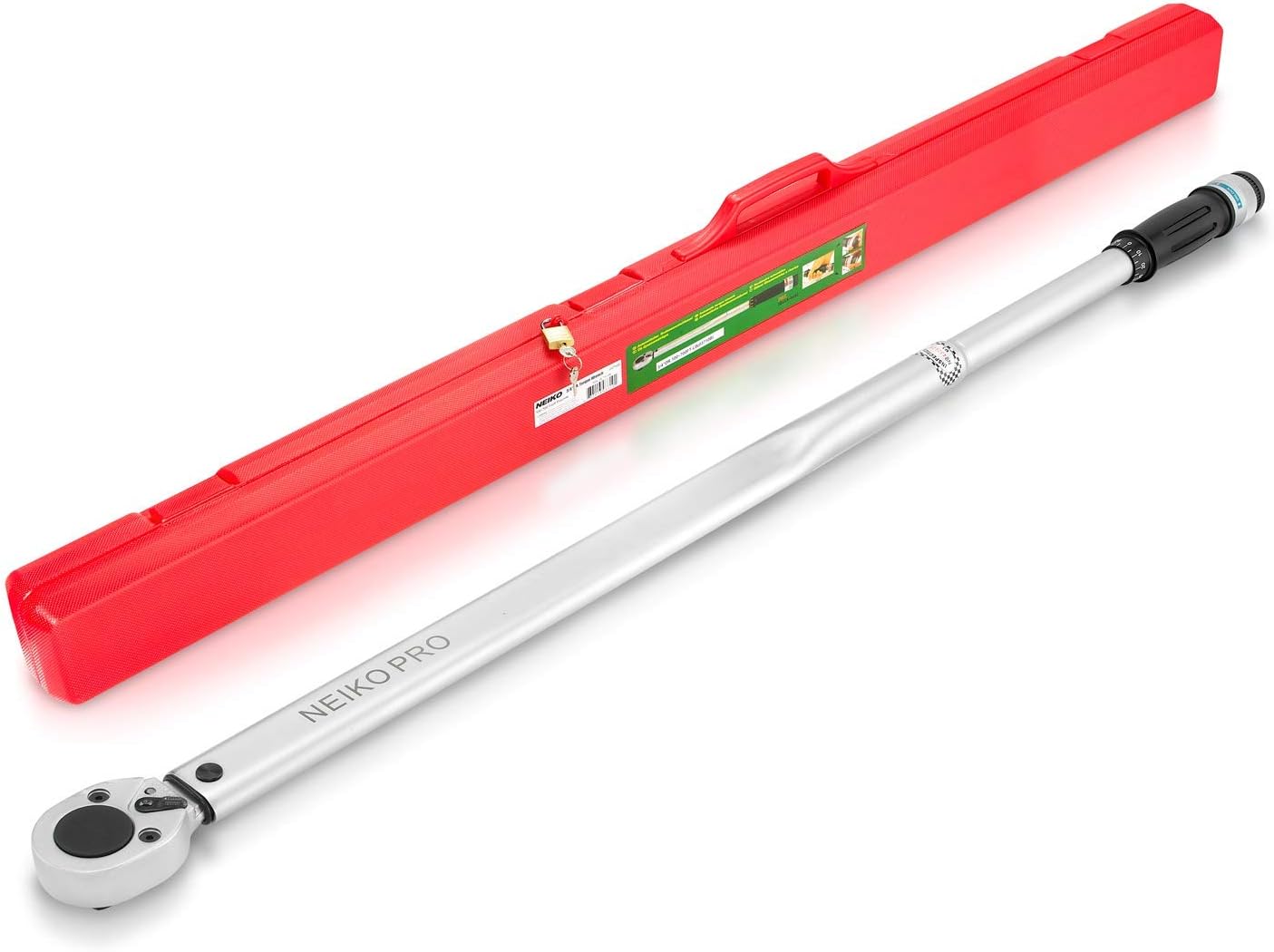 Neiko PRO 03710B 3/4" Drive Click Torque Wrench 100-700 ft-lb | CrV Steel, 48" Long, Reversible Heavy Duty