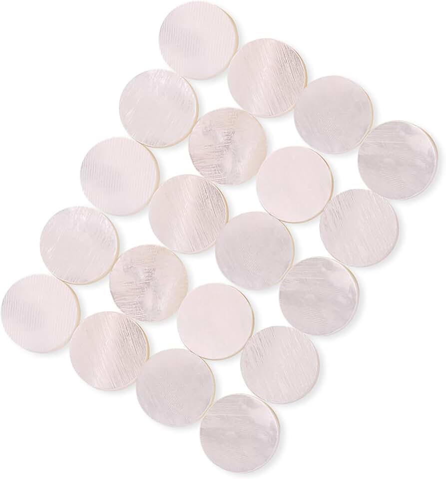 Marcadores de escala de guitarra, decalques de traste, pontos de 6 mm embutidos, marcadores embutidos para guitarra, ukulele, baixo, bandolim banjo (20 vendidos)