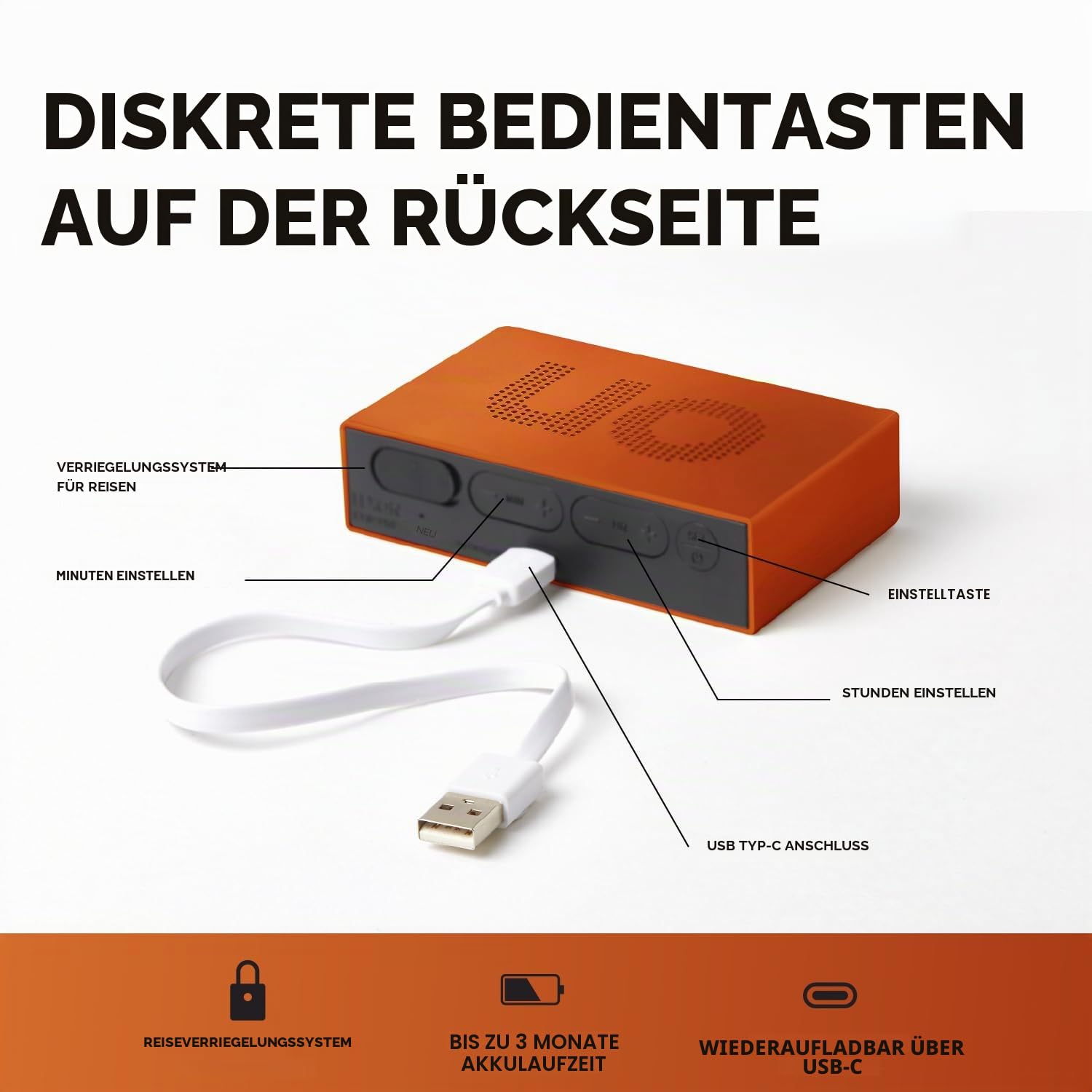 Lexon FLIP Premium LCD-Wecker (Hellblau)
