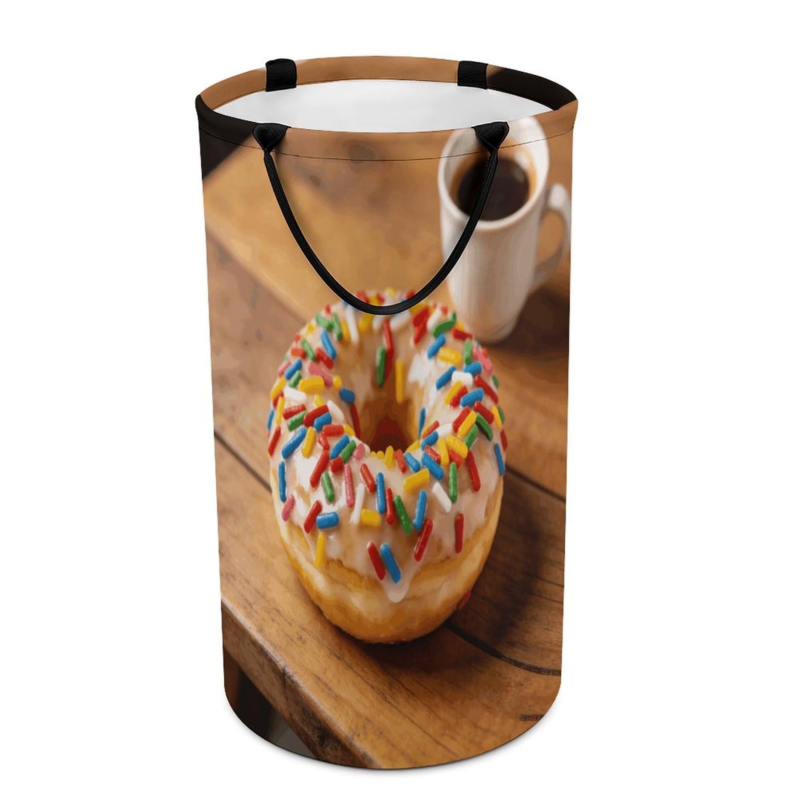 Doughnut Laundry Hamper 86L Waterproof Collapsible Clothes Basket with Double Handles Freestanding Foldable Laundry Basket Large Clothes Hamper for Bathroom
