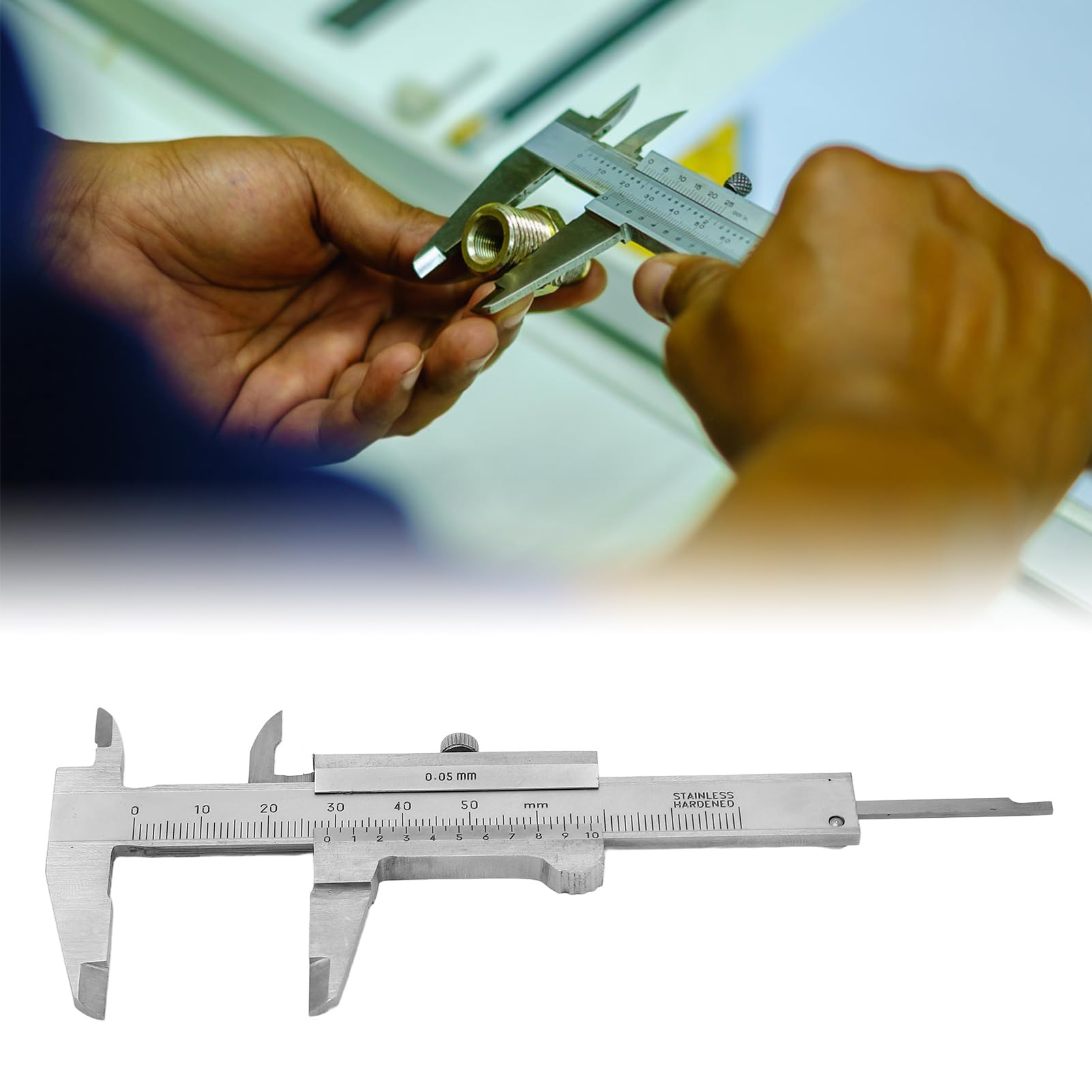 Vernier Caliper, Small Portable Measuring Tool 0-50mm, Scale for Precision Measurement, Convenient Push Pull with 3in Measurement