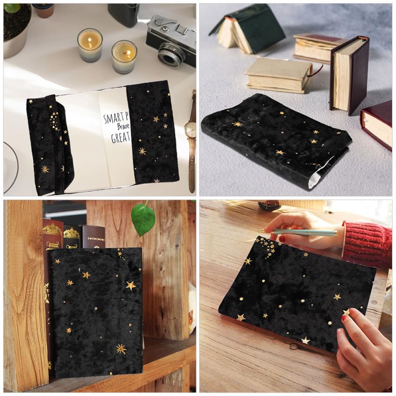 DIYEAH Black Velour Fabric Book Cover - Image 2