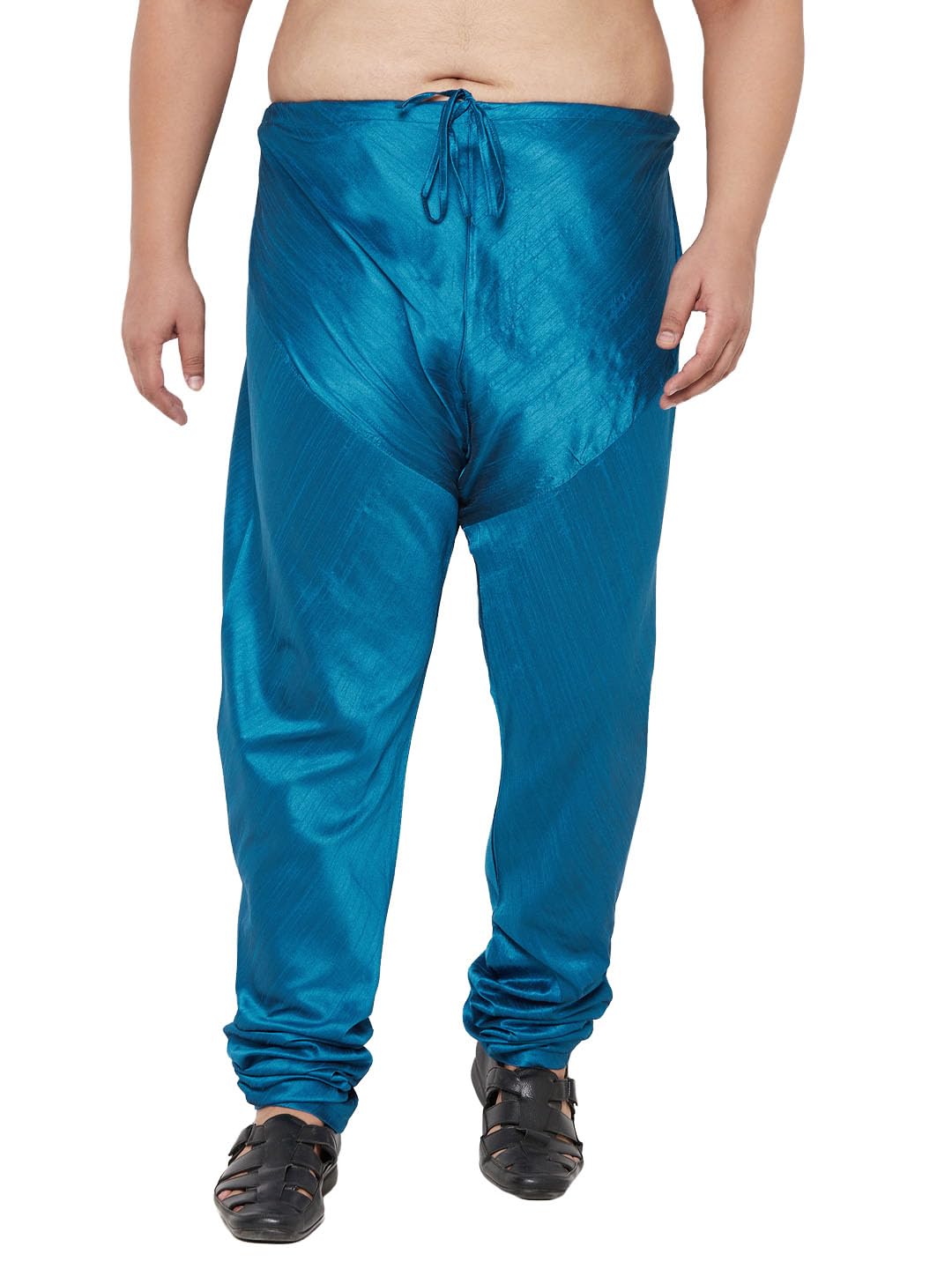 Men's Turquoise Silk Blend Pyjama_VPLUSMPTQ_46-image-12