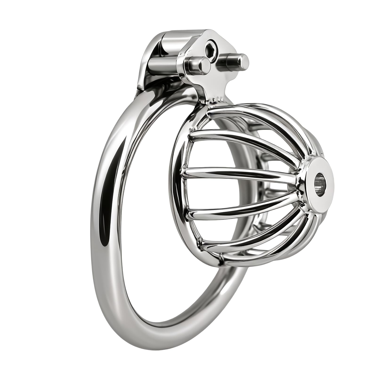 Metal Chastity Cage, 2IN1 Male Chastity Device Cock Cage BDSM Adult Sex Toy (60mm/2.36in)
