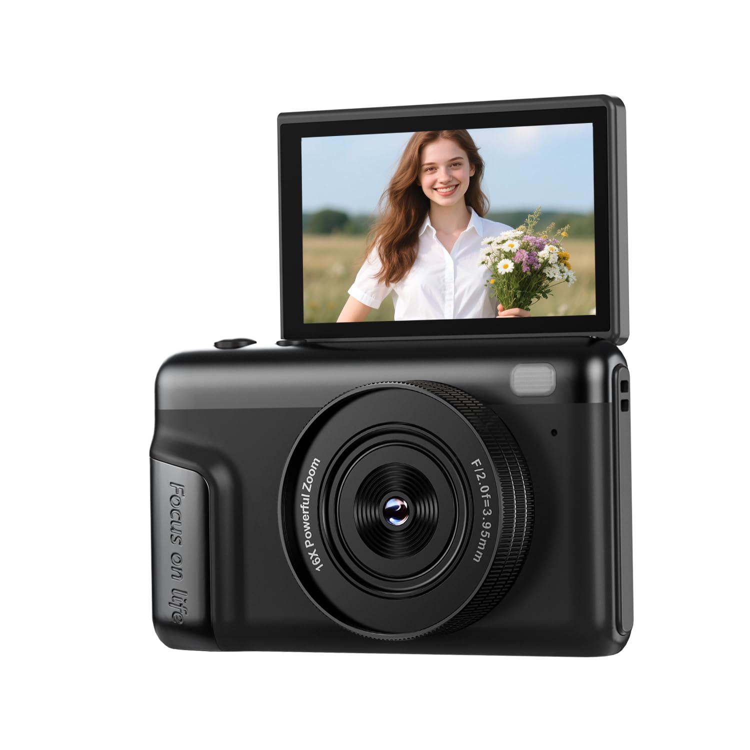 4K Macchina Fotografica Digitale Fotocamera: 64MP Compatta Videocamera Vlog con 16X Zoom Autofocus - Regali per Principianti Adulti - 180° Flip Macchine Fotografiche Ragazze Ragazzi(Nessuna scheda SD)