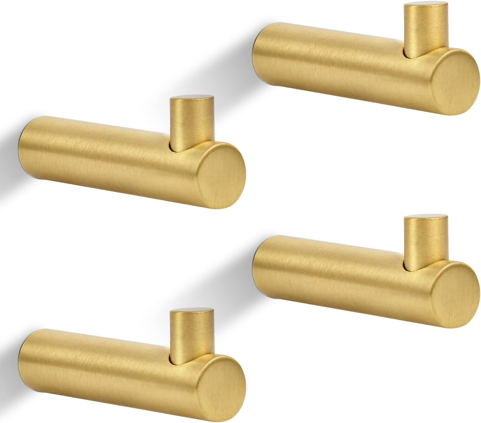 YANGQIHOME Pack of 4, Gold Brass Decorative Wall Hooks