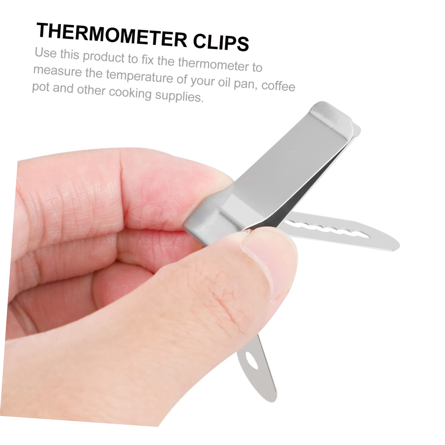 Unomor 4pcs Food Thermometer Pot Clip Heavy Duty Thermometer Holder for Pot for Smoker Grill Oven
