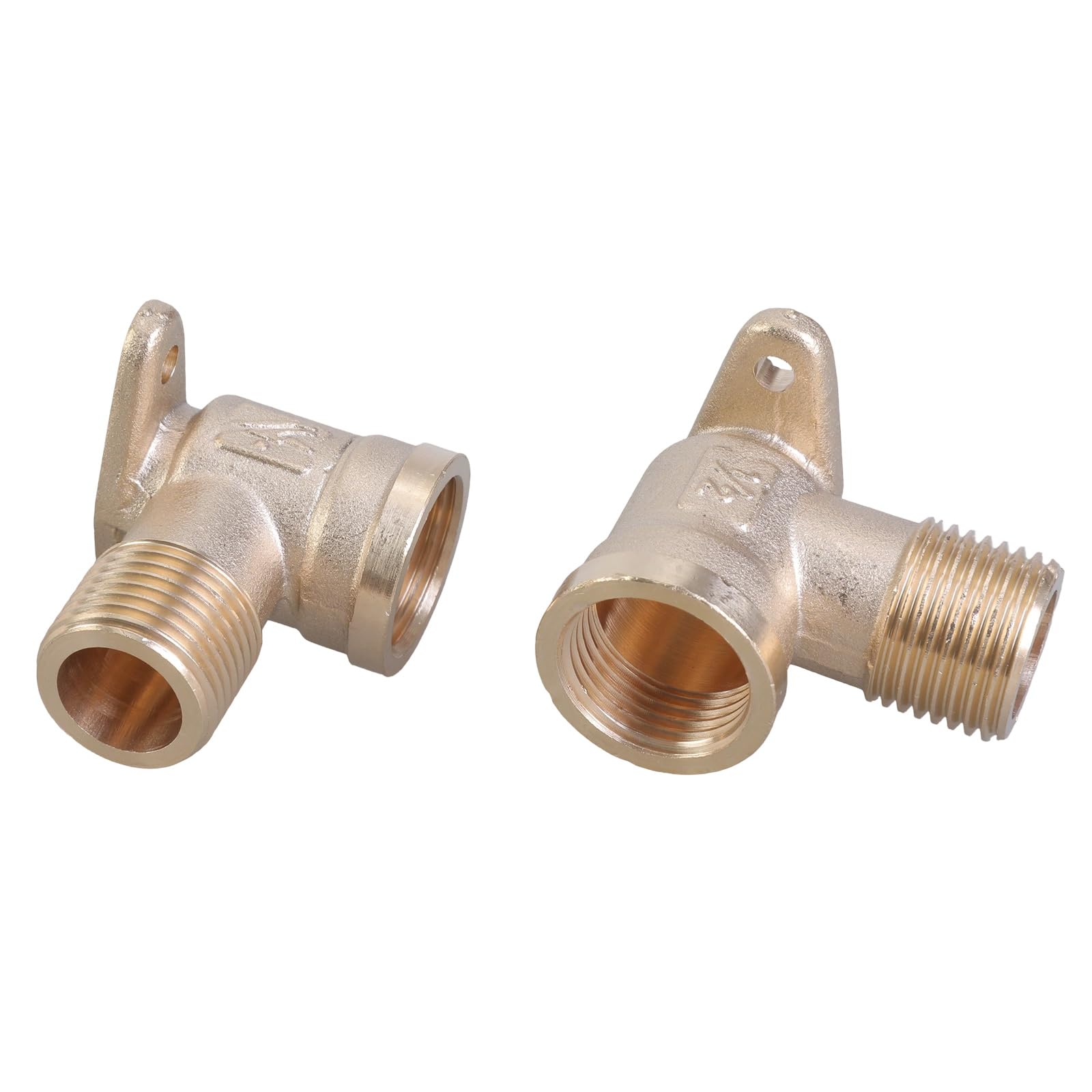 Uqezagpa Women's Pack Of 2 Brass Dn15 Wall Distributor 90 Degree Thread Fitting With 1/2Inch And Male Thread For Plumbing