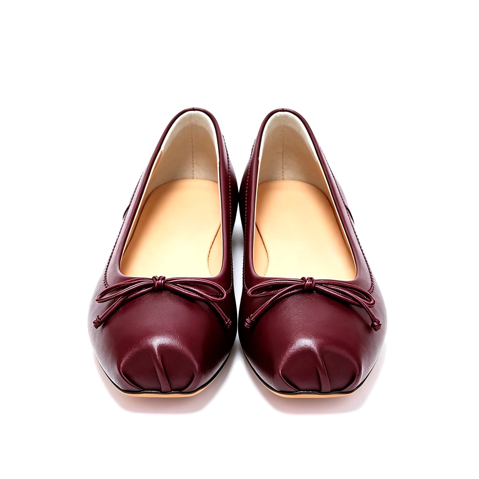 Lutalica W Ballerine da donna con punta quadrata e fiocco, casual, senza lacci, comode