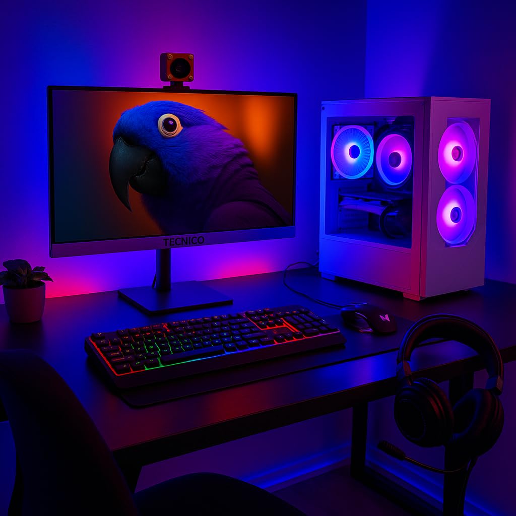 TECNICO Gaming Desktop PC, i5 3470, 16GB DDR3, 512GB SSD, 4GB Graphics, 22-inch IPS Borderless Monitor, RGB Keyboard Mouse Headphone Set, Webcam, WiFi 14 61fDTSVhi3L. SL1024