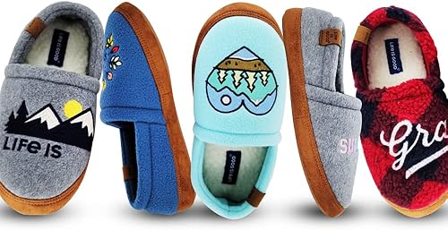 Miniatura 4 de LIFE IS GOOD Pantuflas tipo mocasín para mujer, de gamuza y forro polar, con espalda cerrada, pantuflas de felpa y esponjosas con suela de goma para
