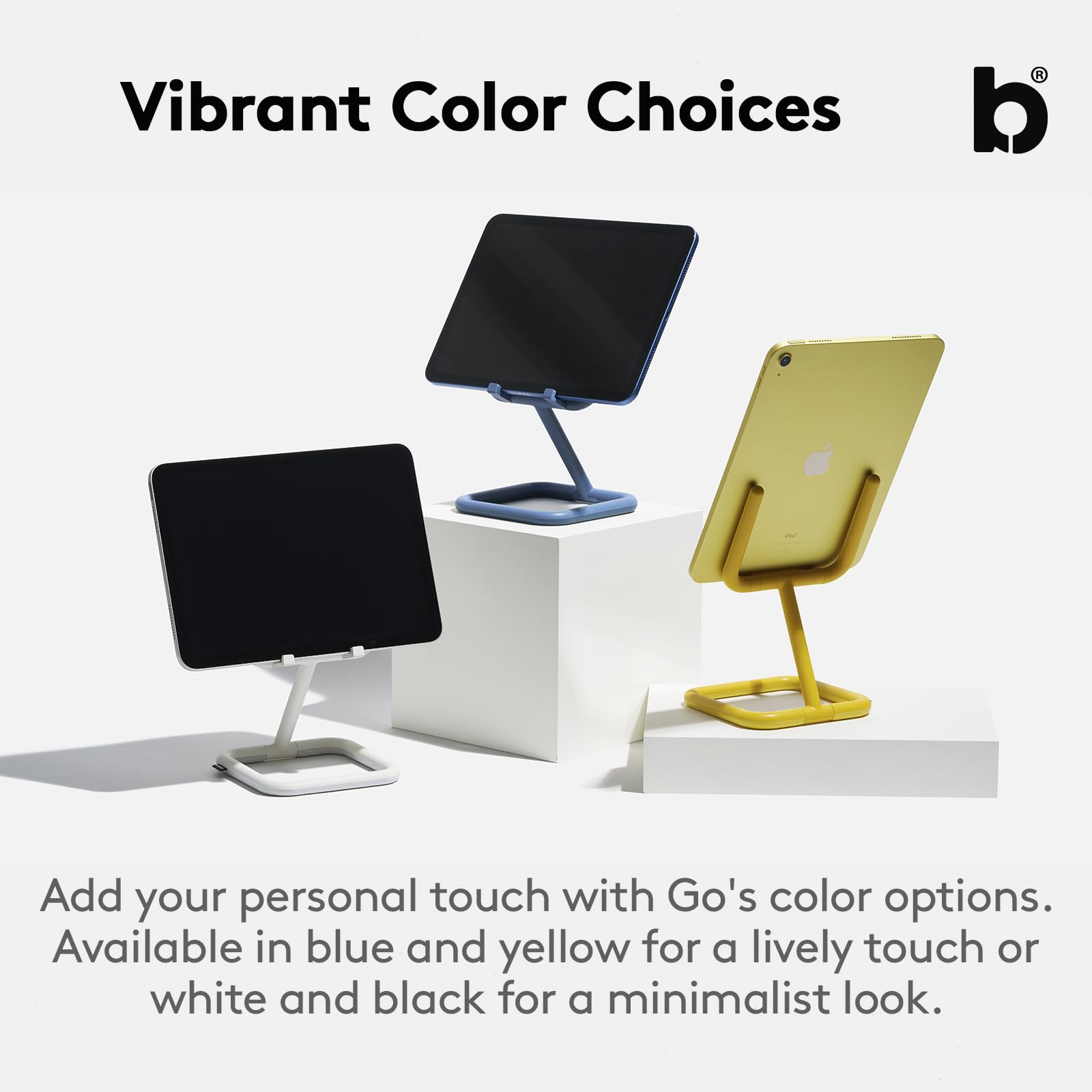 Bouncepad Go in White – stojak na iPada i tablet – regulowany uchwyt na iPada i tablet – kompatybilny ze wszystkimi tabletami iPad, iPad Pro, iPad Mini i Samsung