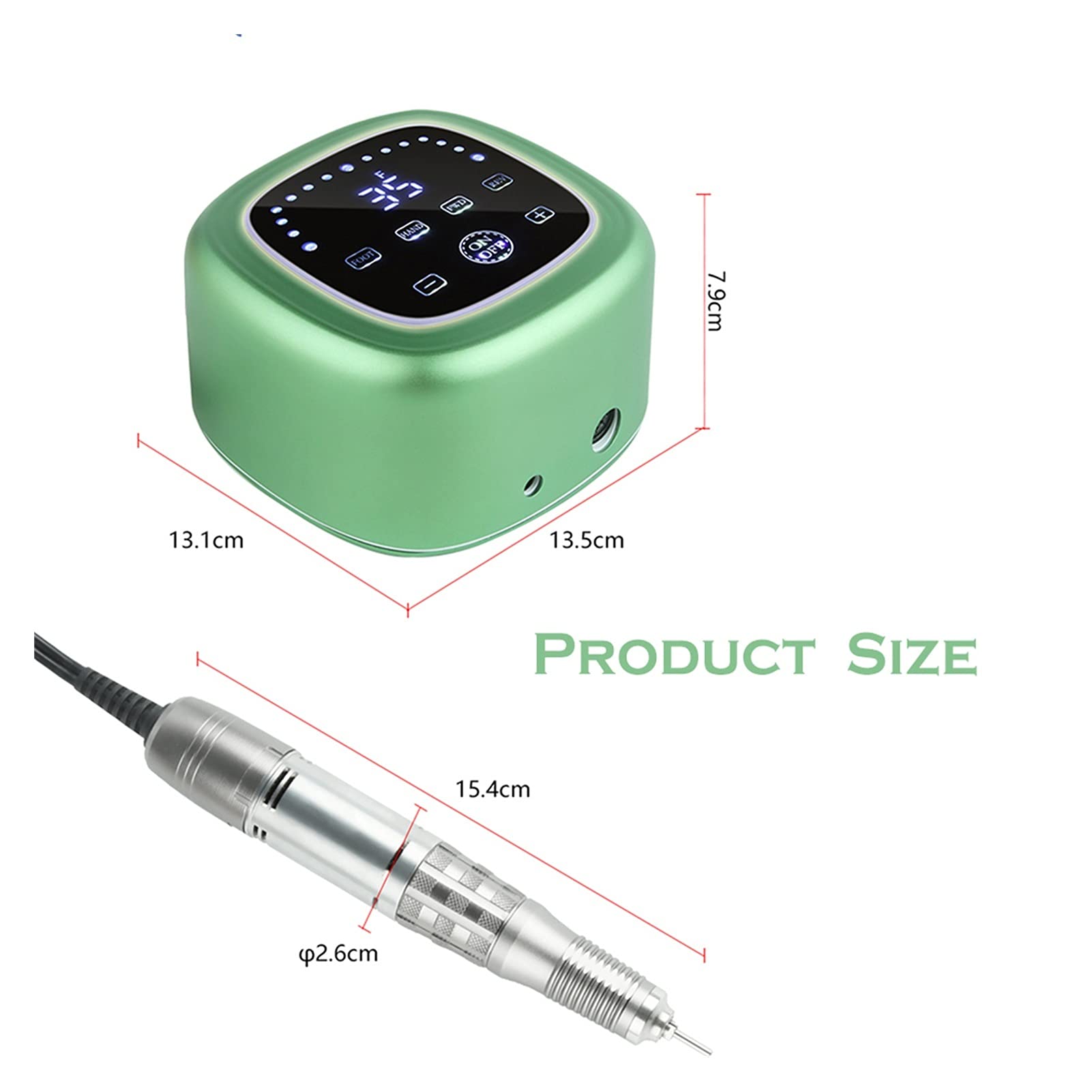 Taladro de uñas eléctrico Torno de clavos 75W 35000 RPM Taladro de clavos eléctrico Potente máquina de manicura Fresadora de clavos de alta velocidad Lijadora de clavos Kit de taladro de cla