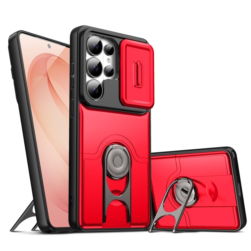 Coque Samsung Galaxy S26 rouge étui à béquille silicone rigide - 8
