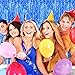 3 Pack Foil Curtains Metallic Foil Fringe Curtain-JVIGUE，Birthday Party Photo Backdrop Wedding Event Decor (Blue Decorative Streamers)
