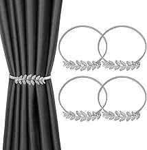 INHDBOX Curtain Tiebacks Alloy Elasticity Curtain Clips Rope Back Curtain Holder Buckles Curtain Binder 4 Pieces